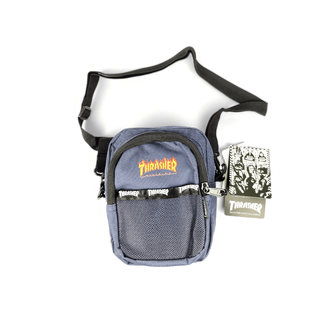 Thrasher Flame Mesh Shoulder Bag Navy Blue - Image 3