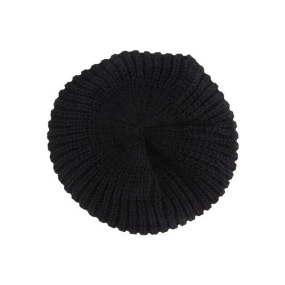 Soft Knitted Oversize Beanie Hat - Black - Image 3
