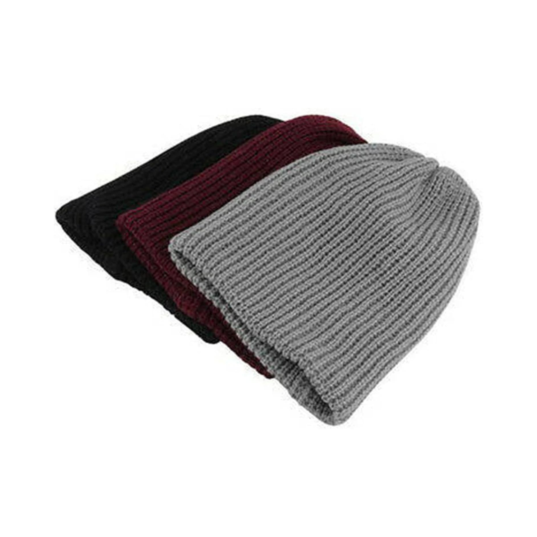 Soft Knitted Oversize Beanie Hat - Beige - Image 2