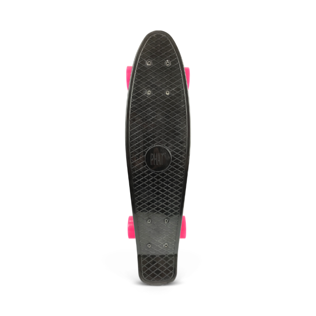 Cruiser Penny Board - Black (with Pink Wheels)