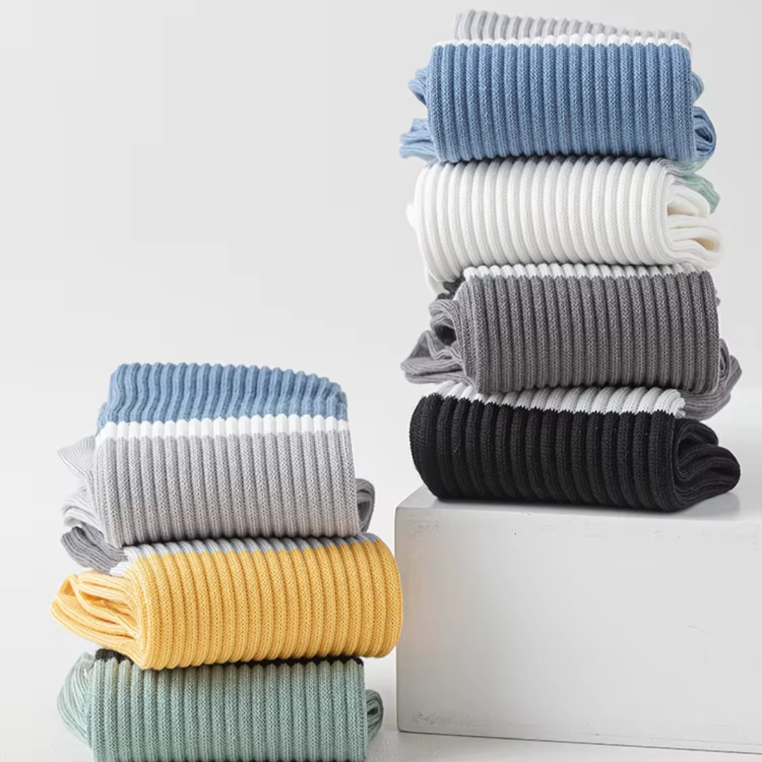 Crew cotton stripe Unisex Socks - White/Mint - Image 4