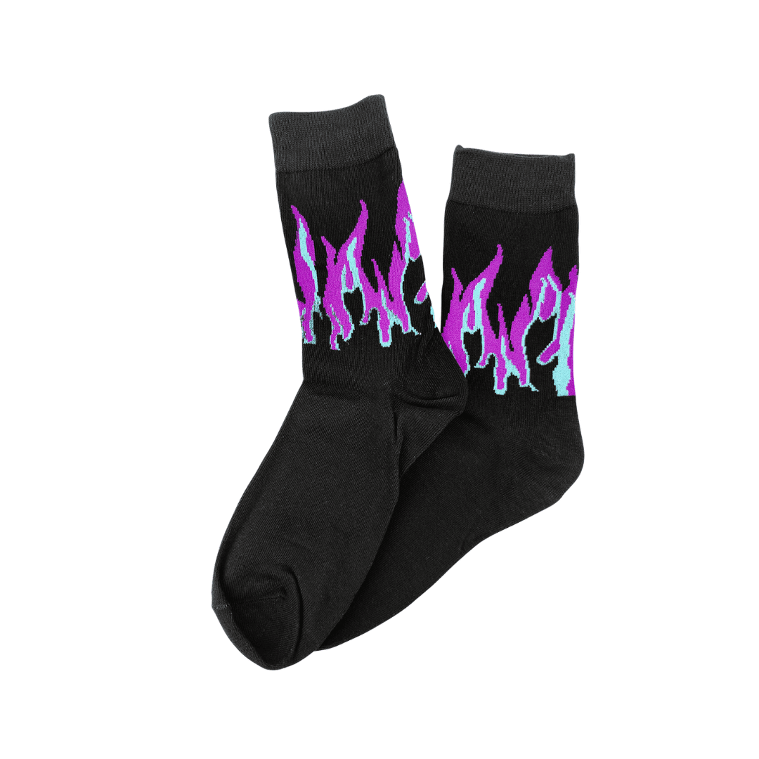 Teen & women's Aurora Flames Socks Purple - Image 2