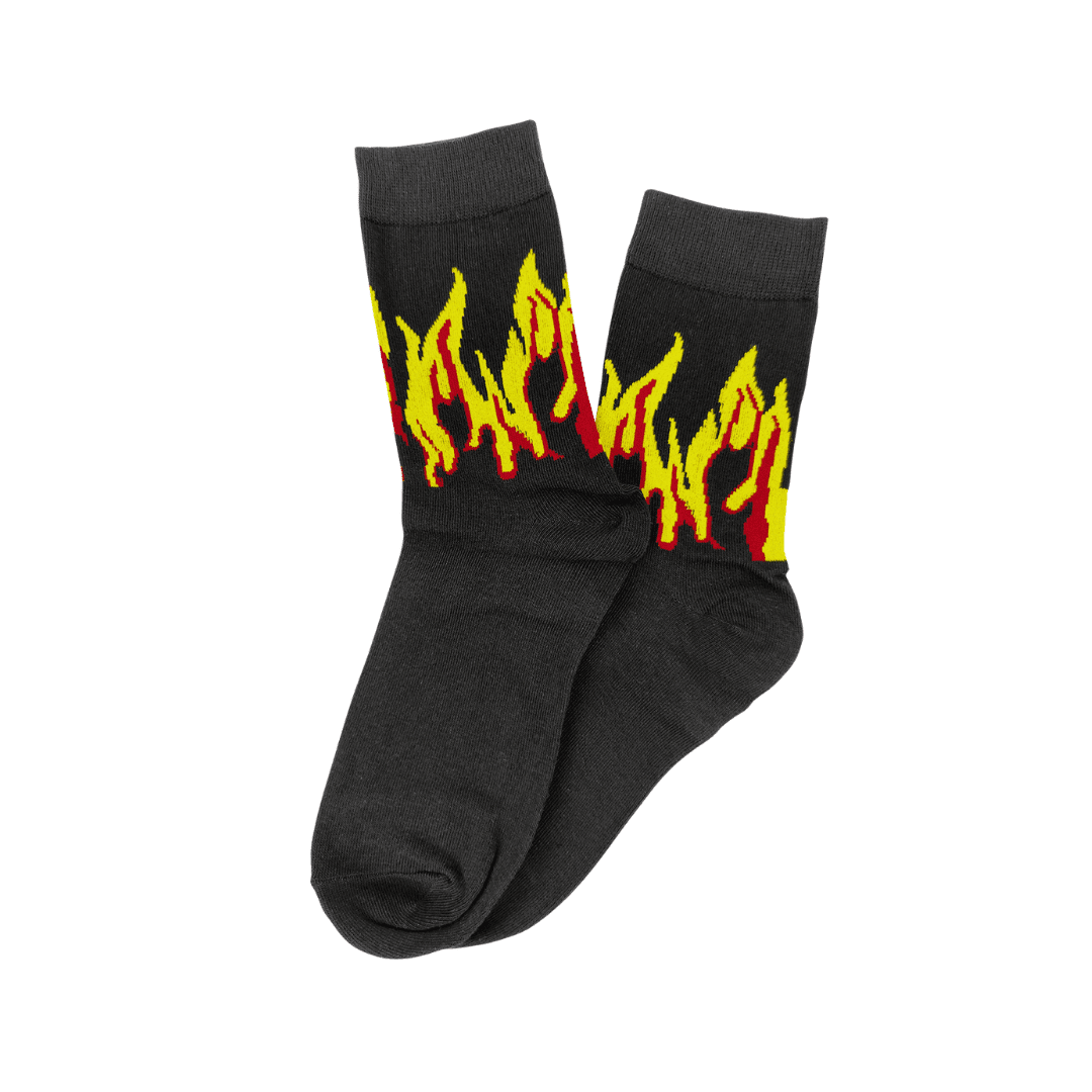 Teen & women's Aurora Flames Socks Yellow - Image 2