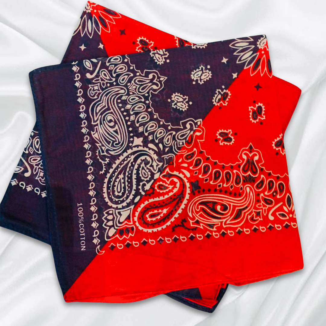 Multi Color Unisex Bandana 100% Cotton (Blue&Red)
