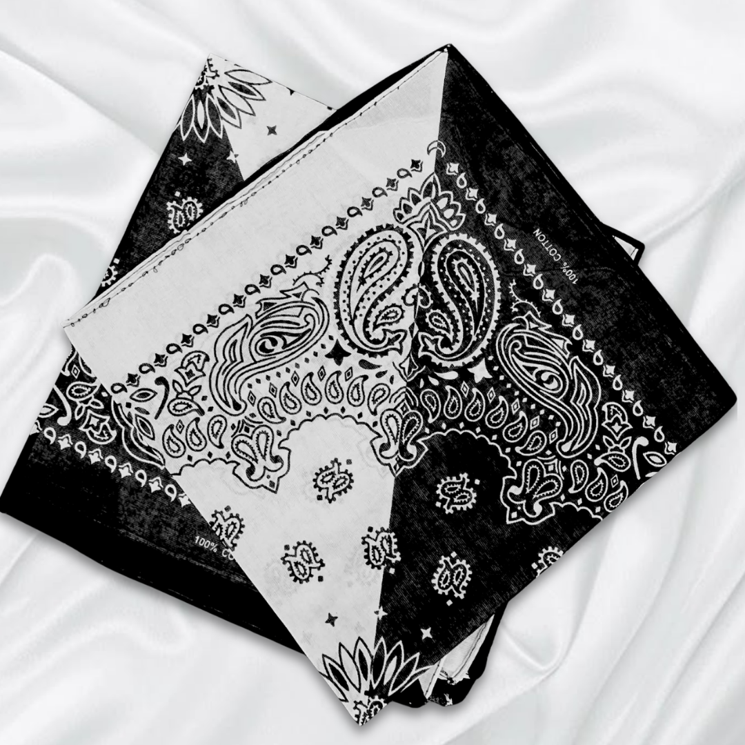 Multi Color Unisex Bandana 100% Cotton (Black&White)
