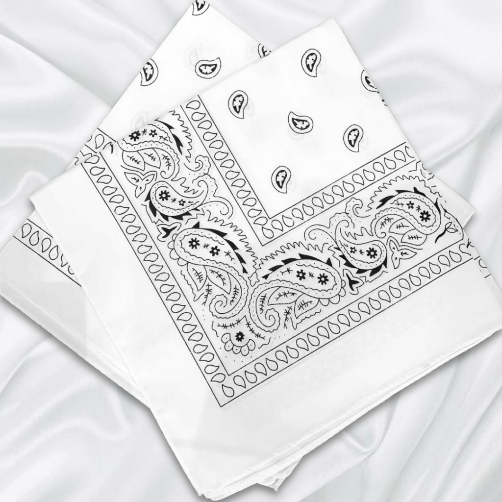 Multi Color Unisex Bandana 100% Cotton (White&Black)