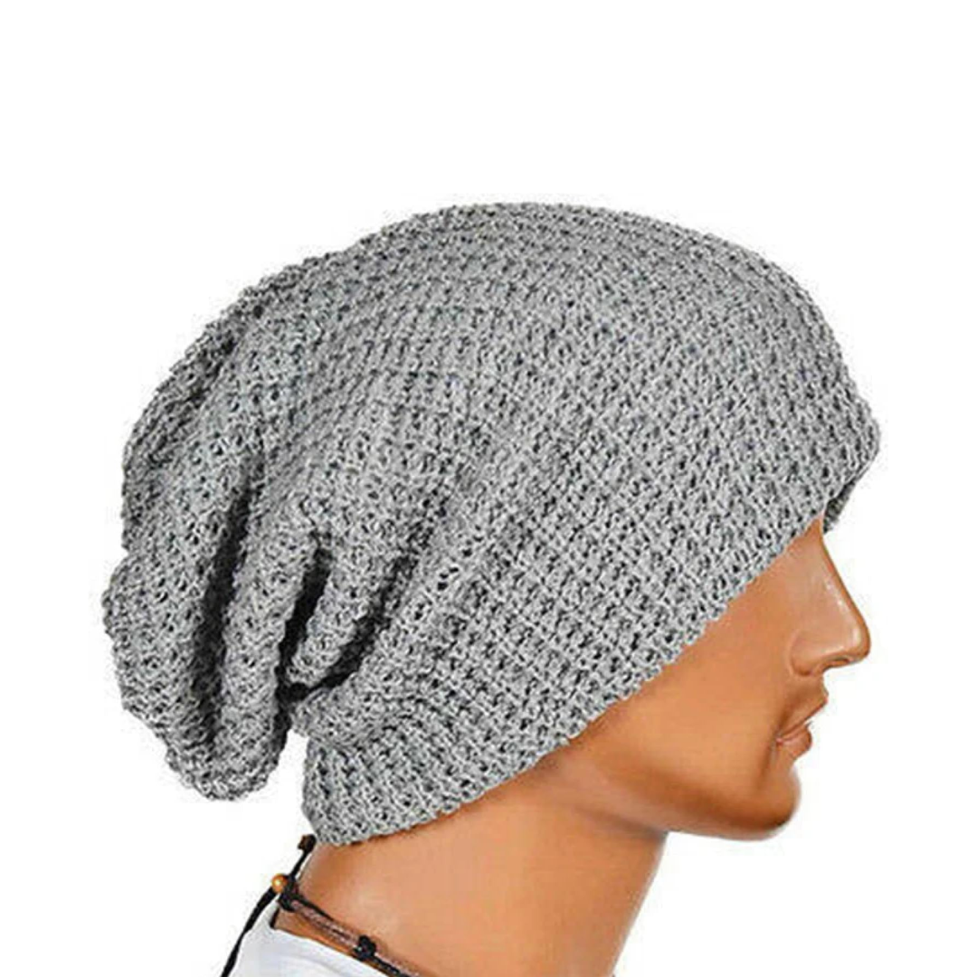 Soft Knitted Oversize Beanie Hat - Gray - Image 2