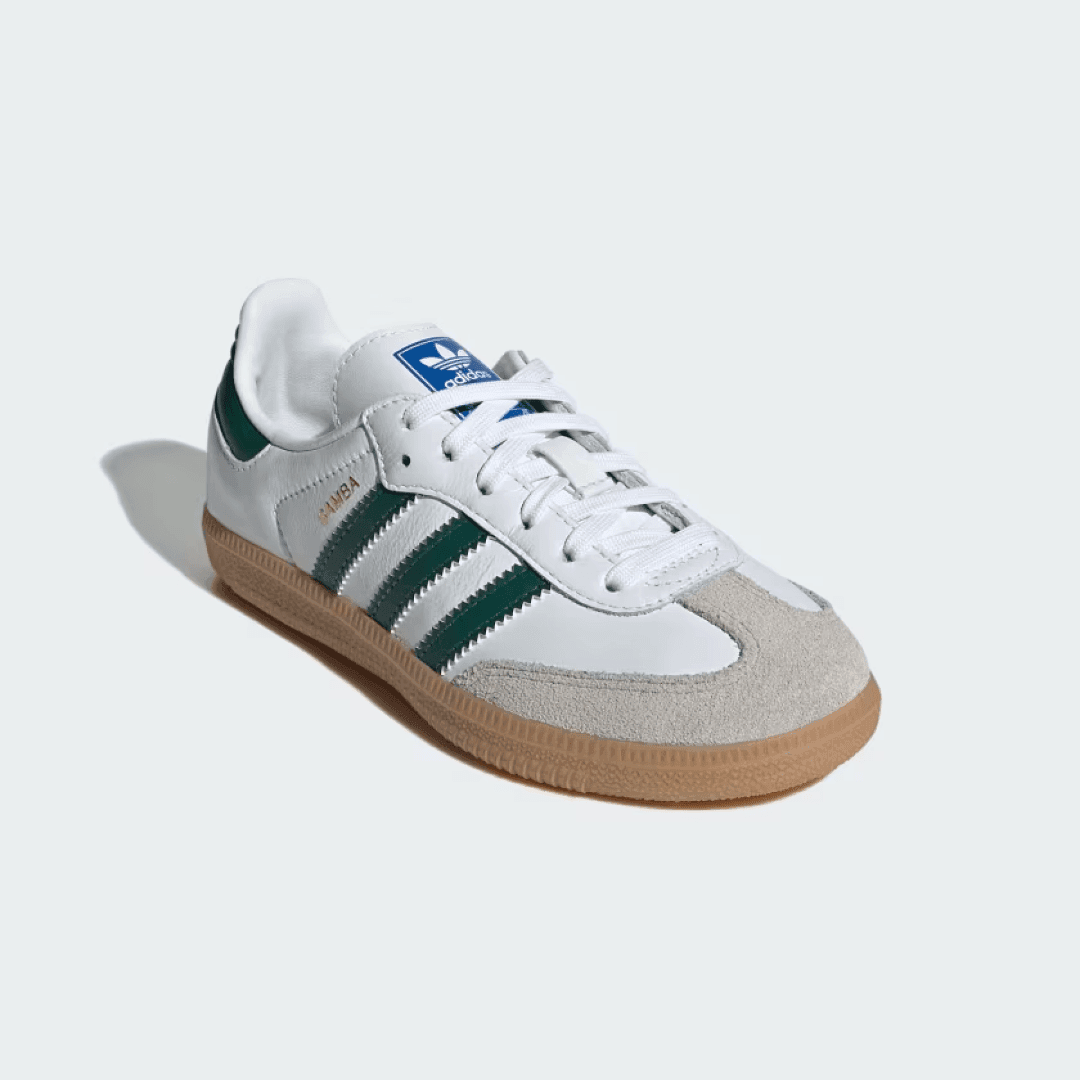Adidas Samba OG Shoes – Cloud White & Collegiate Green - Image 4