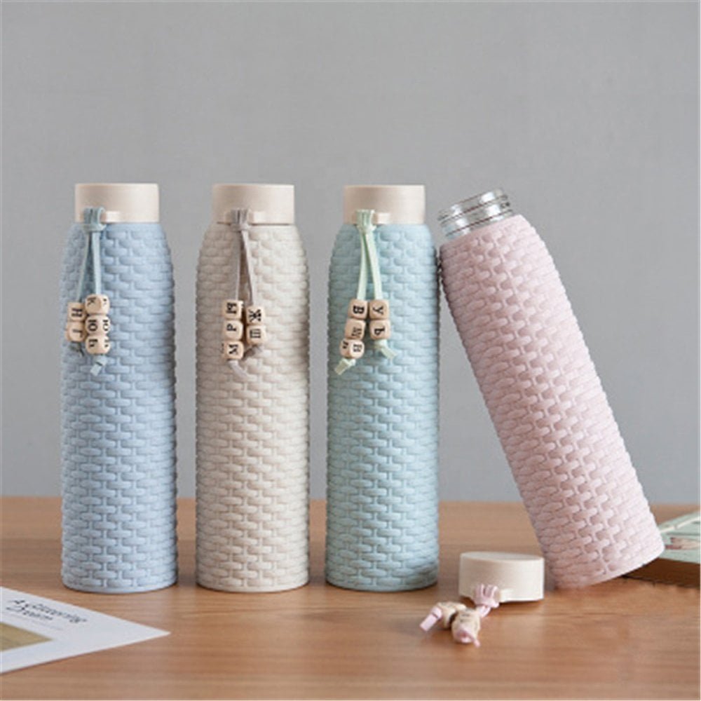 Double-layer Glass Wheat Straw Pattern Water Cup