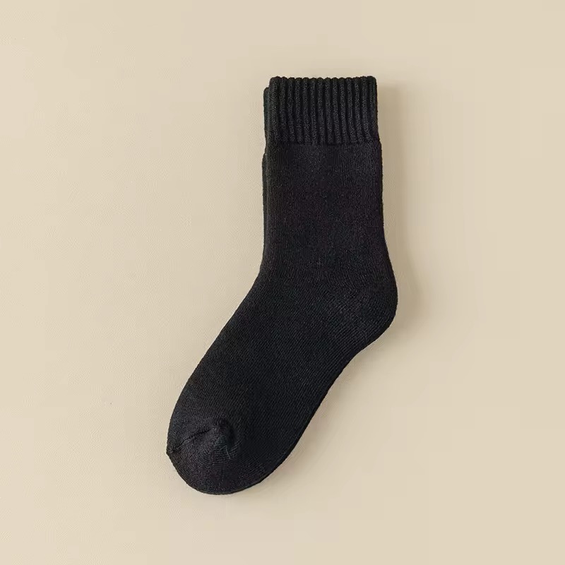 Merino Wool Thick Winter Socks - Black - Image 2