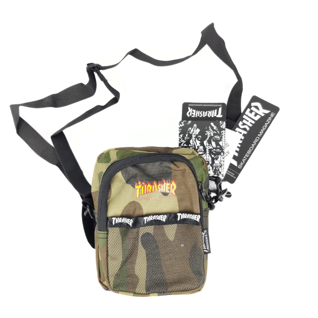 Thrasher Flame Mesh Shoulder Bag Camo - Image 3